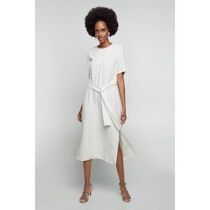 z a r a • flowing dress with tie belt